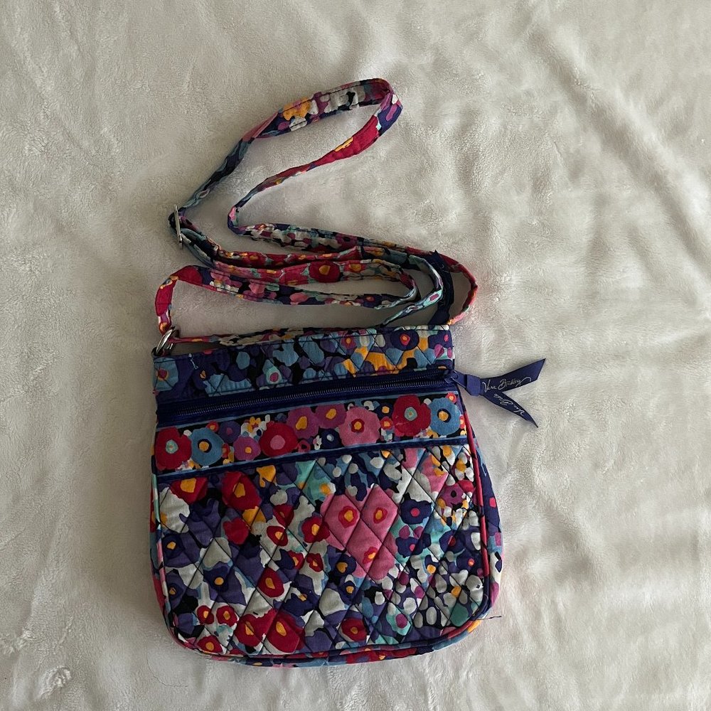 VERA BRADLEY CROSSBODY I.D. Wallet Purse "Impressionista" Retired Pattern